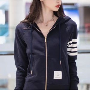 THOM BROWNE zipped hooded sweatshirt 100% authentic